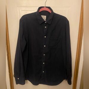 rag & bone Men's Navy Blue Long-Sleeve Button-Down Shirt